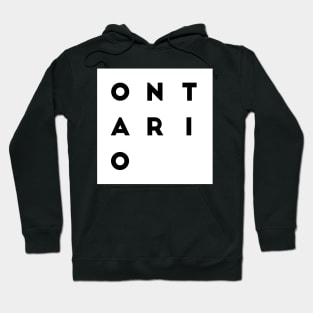 Ontario | White square, black letters | Canada Hoodie